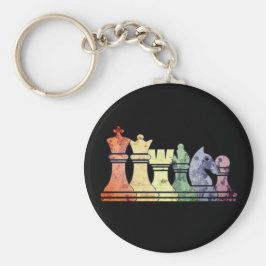 Chaveiro Peças de xadrez retrorreflectoras em relevo em uma