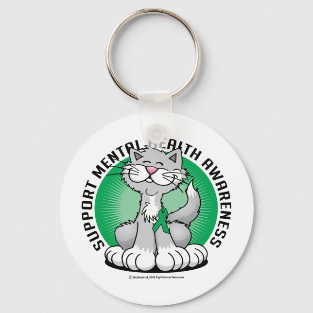 Chaveiro Peças para gatos de saúde mental (Frente)