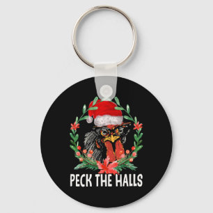 Chaveiro Peck The Halls Frango Flocos de Neve Natal Papai N