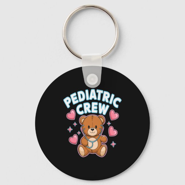 Chaveiro Pediatric Crew Nurse Bear Heart Stethoscope Peds  (Frente)