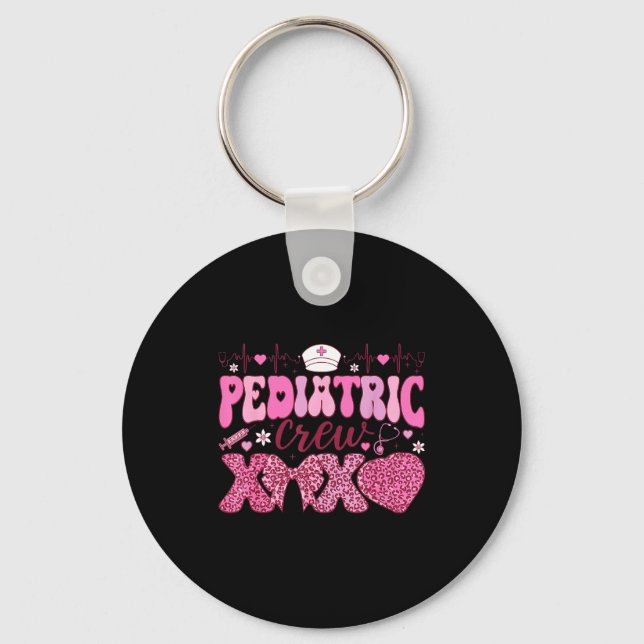Chaveiro Pediatric Crew Xoxo Nurse Valentines Day Coquette  (Frente)