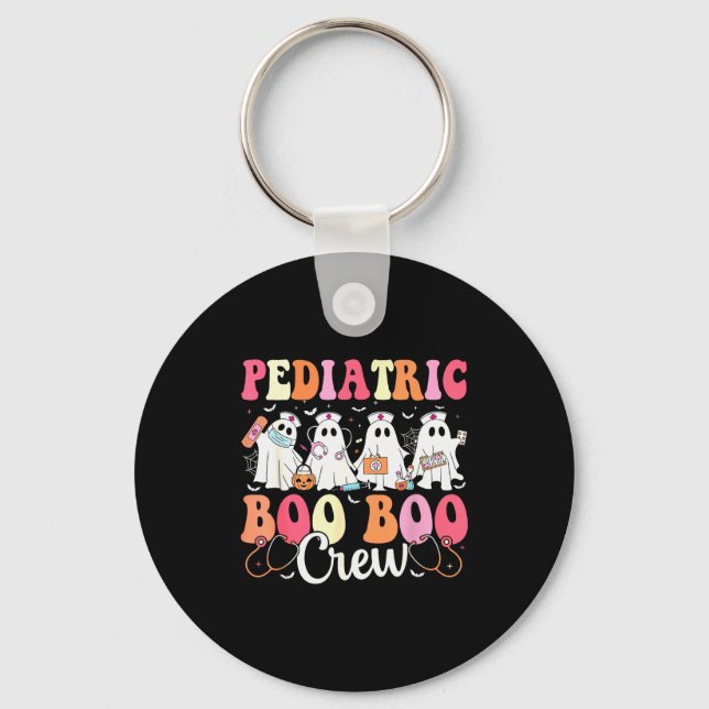 Chaveiro Pediatric Nurse Boo Boo Crew Ghost Nurse Halloween (Frente)