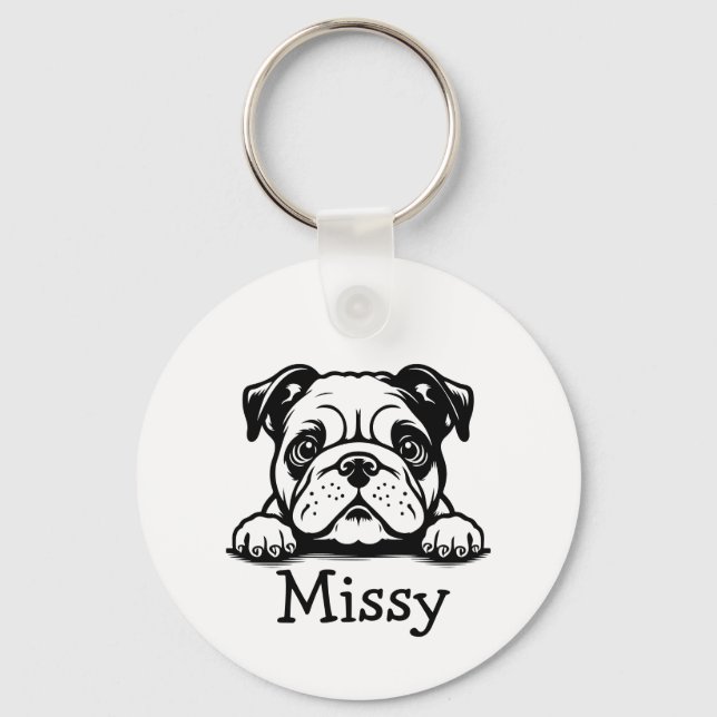 Chaveiro PEEING Bulldog Puppy Personalizado (Frente)