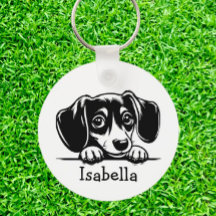Peeking Dachshund Puppy Personalizado