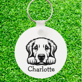 Chaveiro Peeking Labrador Puppy Personalizado