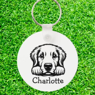 Chaveiro Peeking Labrador Puppy Personalizado
