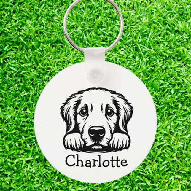 Chaveiro Peeking Labrador Puppy Personalizado (Carry your love for Labradors everywhere with a Peeking Labrador Puppy Personalized Keychain.)