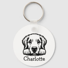 Chaveiro Peeking Labrador Puppy Personalizado