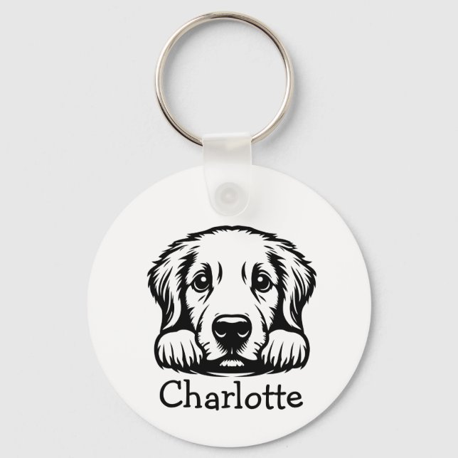 Chaveiro Peeking Labrador Puppy Personalizado (Frente)