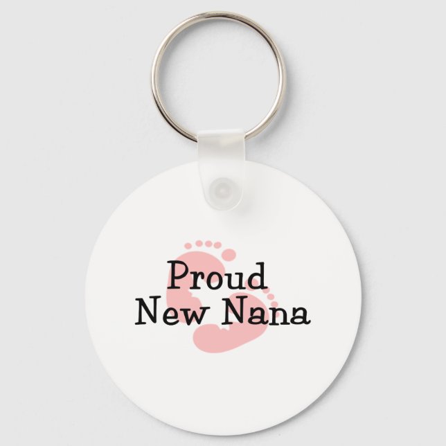 Chaveiro Pegadas do Bebê Menina Nova Nana Orgulhosa (Frente)