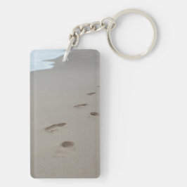 Chaveiro Pegadas na praia de Mozambiqan