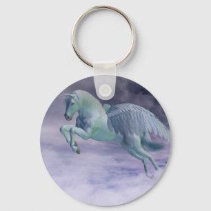 Chaveiro Pegasus que galopa através das nuvens de