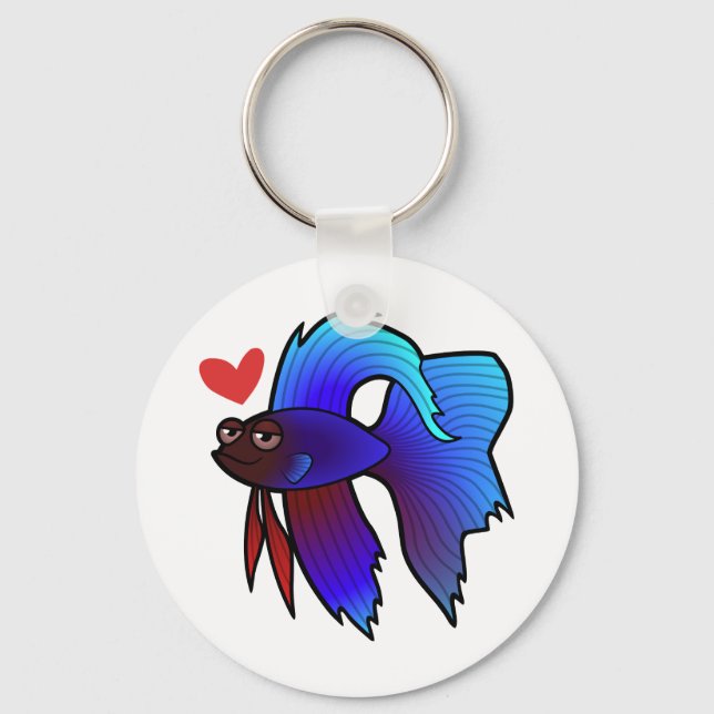 Chaveiro Peixe Betta / Peixe Combatente Siamês Amor (Frente)