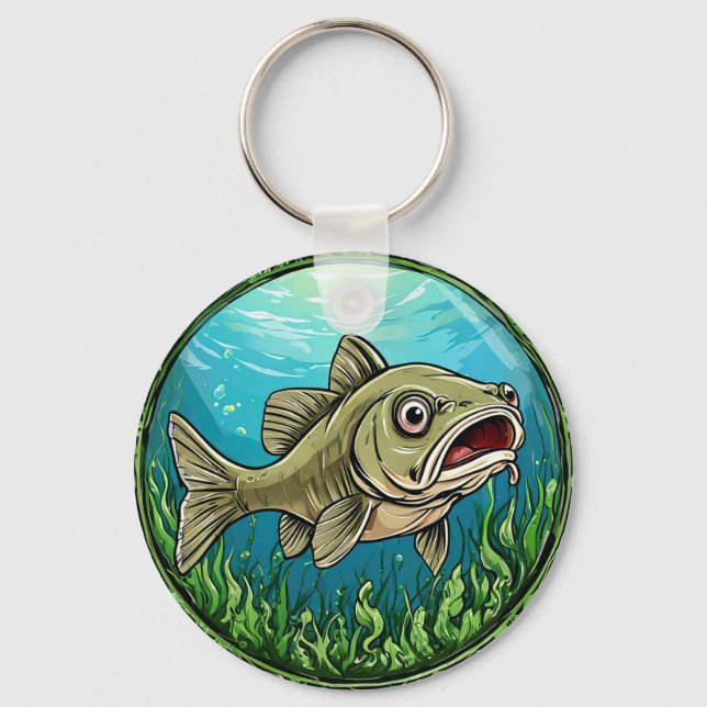 Chaveiro Peixe em uma Cena Subaquática (Frente)