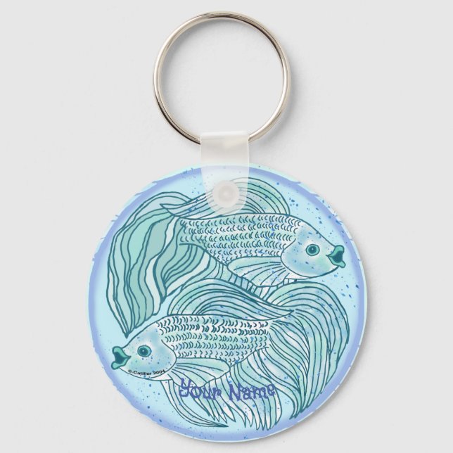 Chaveiro Peixe Koi Azul (Frente)