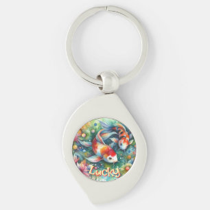 Chaveiro Peixe Koi Sortudo Aquarela Caprichosa Personalizad