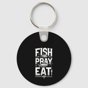 Chaveiro Peixe Reza Come Desenho Religioso de Pesca Com Cru