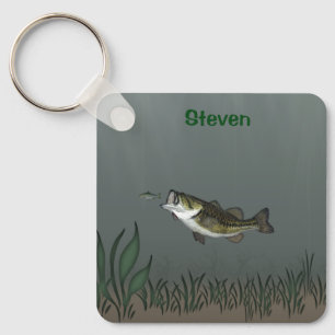 Chaveiro Peixes De Bass Perseguindo Minnow Personalizados