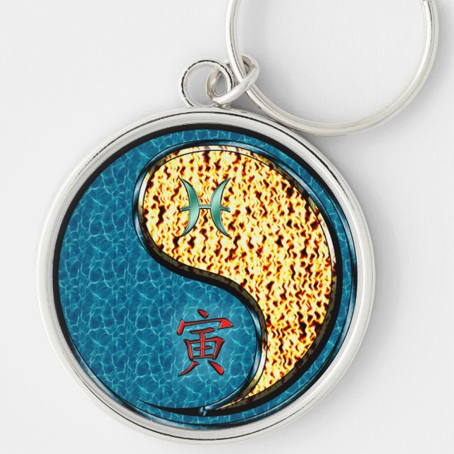 Chaveiro Peixes e Tigre de Fogo (Frente)