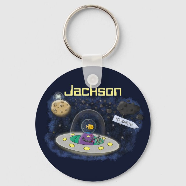 Chaveiro Peixes na ilustração de desenho animado de navios  (Frente)