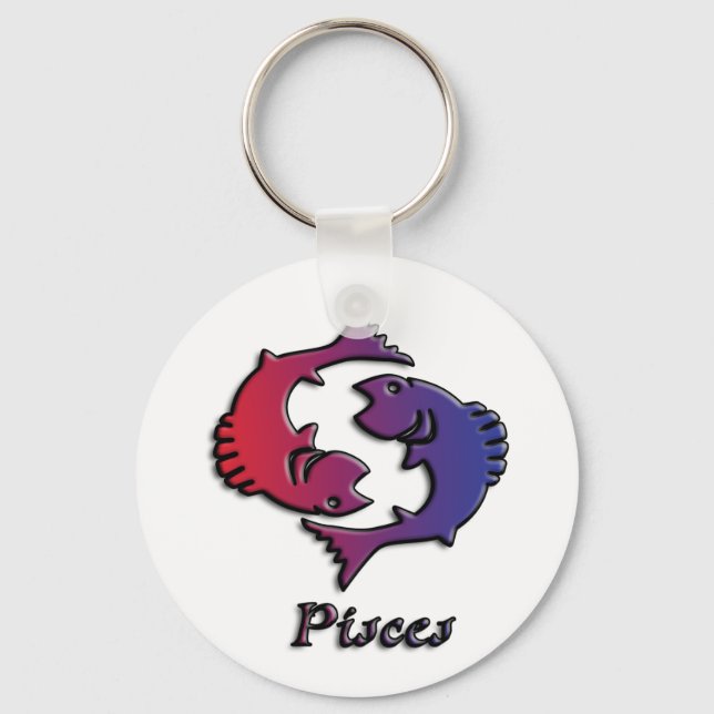 Chaveiro Peixes Sinal de Nascimento Zodíaco Arte da Astrolo (Frente)