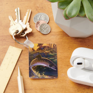 Chaveiro Peixes Vintage, Pesca Esportiva de Truta Brook