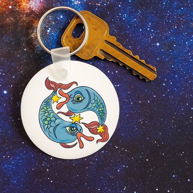 Chaveiro Peixes Zodíaco Peixe Celestial Astrologia (Criador carregado)