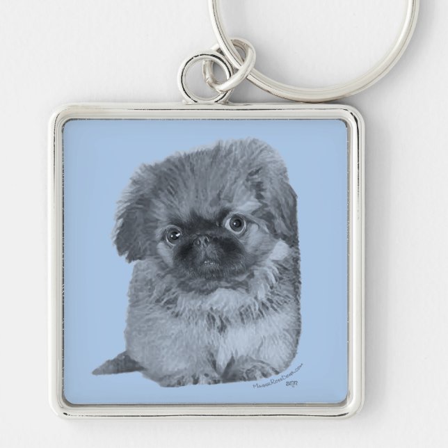 Chaveiro Pekingese Puppy Blue (Frente)