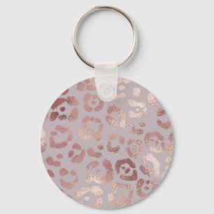 Chaveiro Pele-leopardo: elegância rosa de ouro.