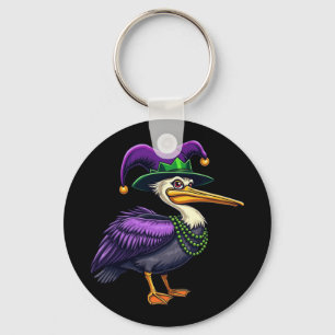 Chaveiro Pelican Mardi Gras - Carnaval divertida para Amant
