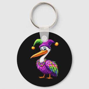 Chaveiro Pelican Mardi Gras Carnival Lover Mens Mulheres Cr
