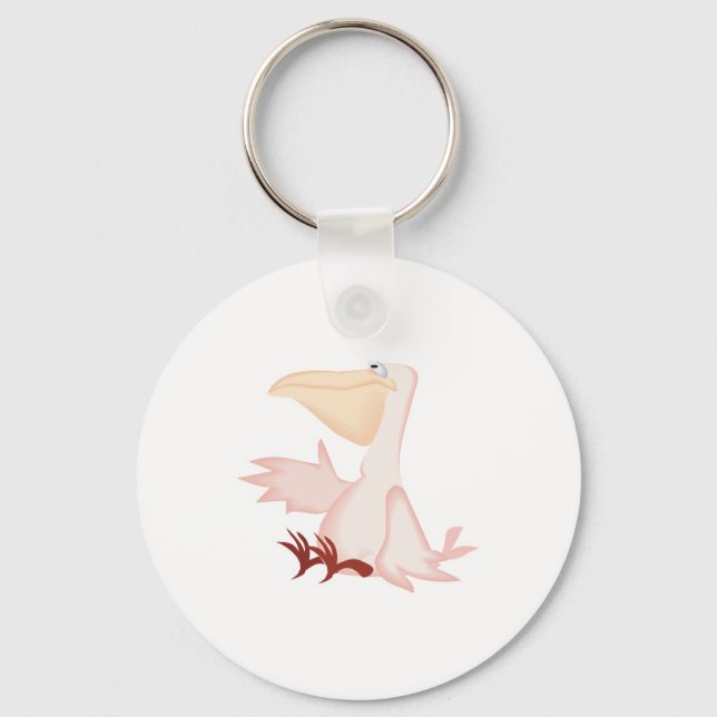Chaveiro pelicano rosa sorridente (Frente)
