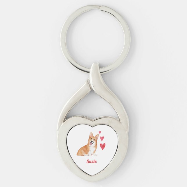 Chaveiro Pembroke Welsh Corgi - Nome Personalizado (Frente)