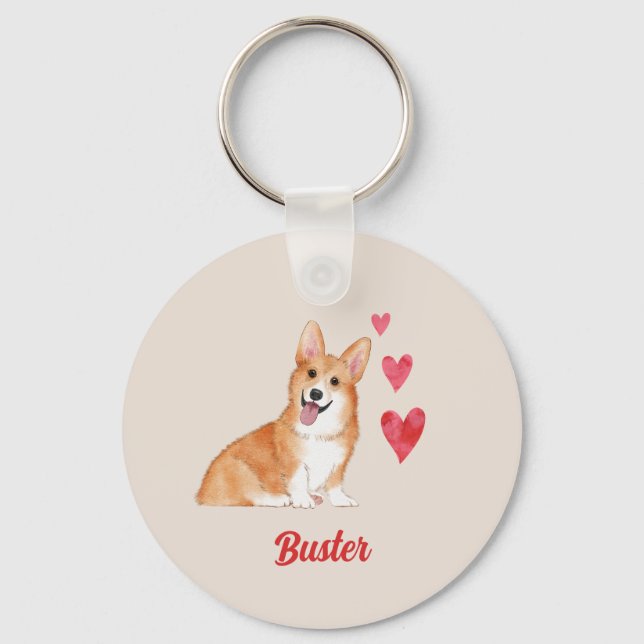 Chaveiro Pembroke Welsh Corgi - Pet Personalizável (Frente)
