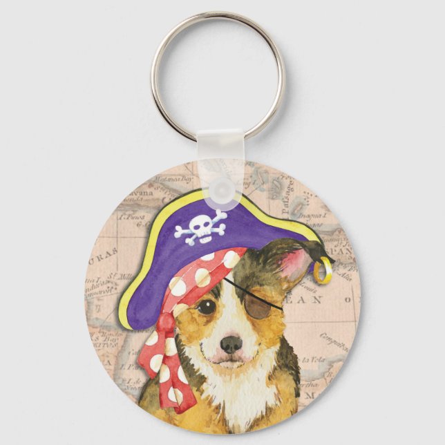 Chaveiro Pembroke Welsh Corgi Pirate (Frente)