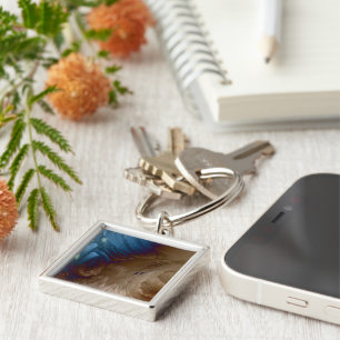 Chaveiro Penas douradas