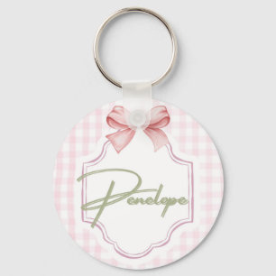 Chaveiro Penelope Baby Girl Personalizado Gingham