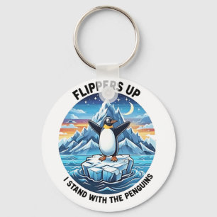 Chaveiro Penguin Engraçado Resiste Protesto Contra Tarrifs