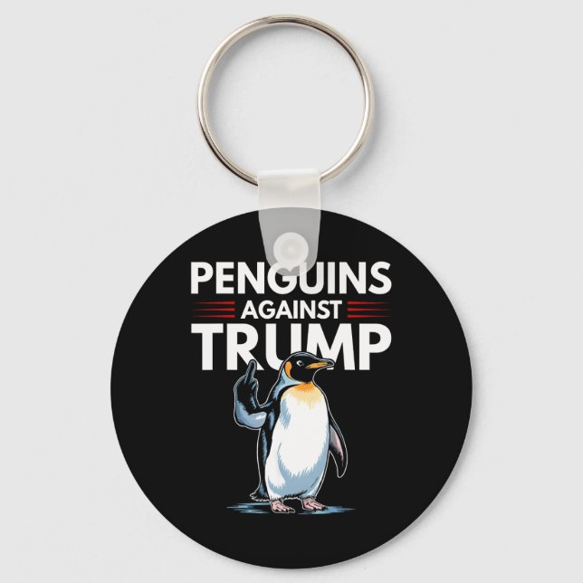 Chaveiro Penguin Flippers Up Resist Funny Penguins Against  (Frente)