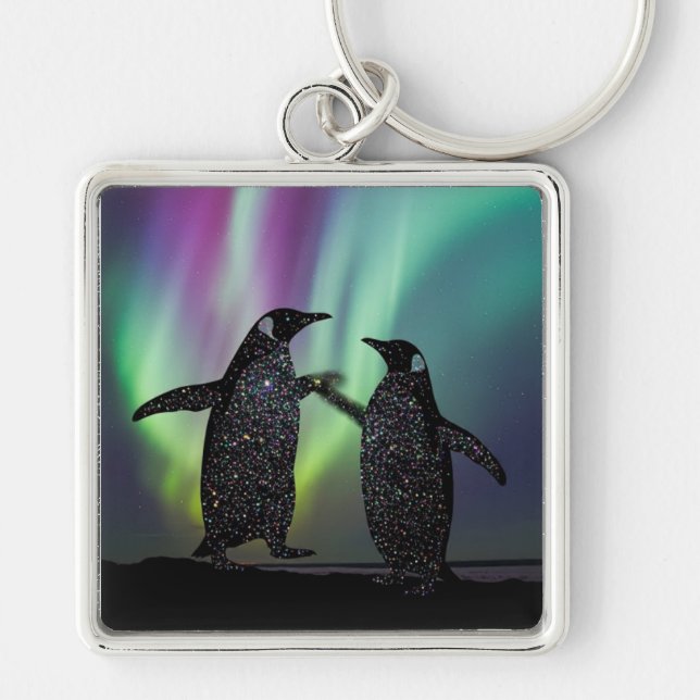 Chaveiro Penguins key ring beautiful aurora design (Frente)