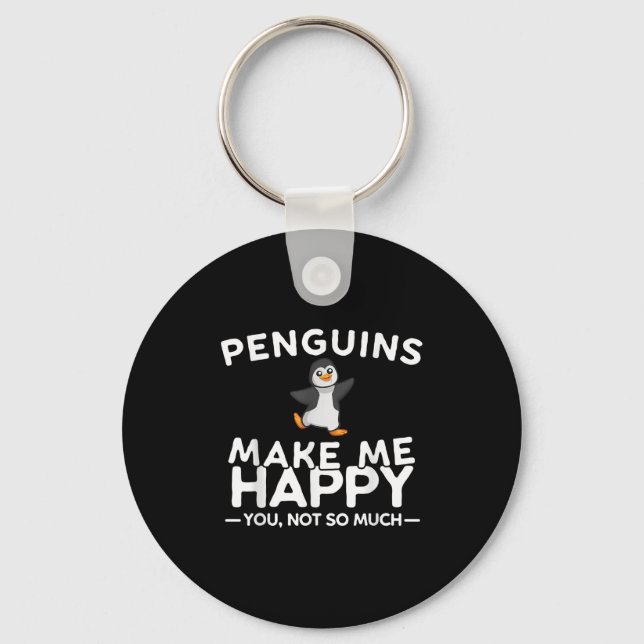 Chaveiro Penguins Make Me Happy You Not So Much Funny Pengu (Frente)