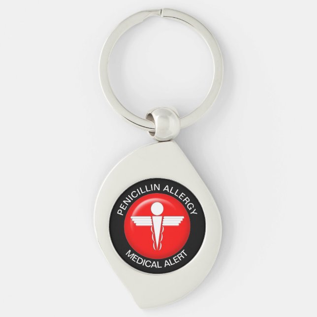 Chaveiro Penicillin Medical Alert Metal Keychain (Frente)