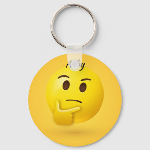 Chaveiro Pensando no Rosto Emoji Nome Personalizado