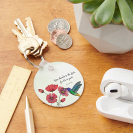 Chaveiro Pensando Religiosamente em Você Flores com Humming