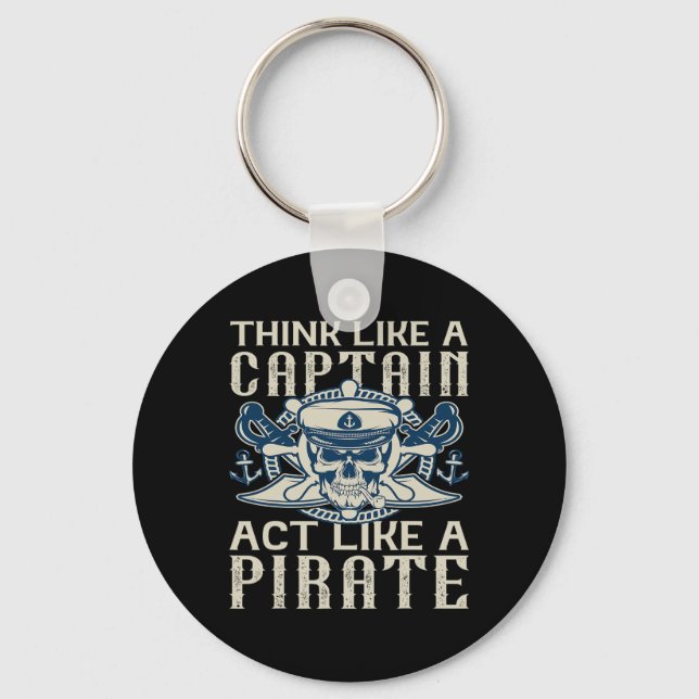 Chaveiro Pense Como Um Capitão Age Como Um Pai Pirata. (Frente)
