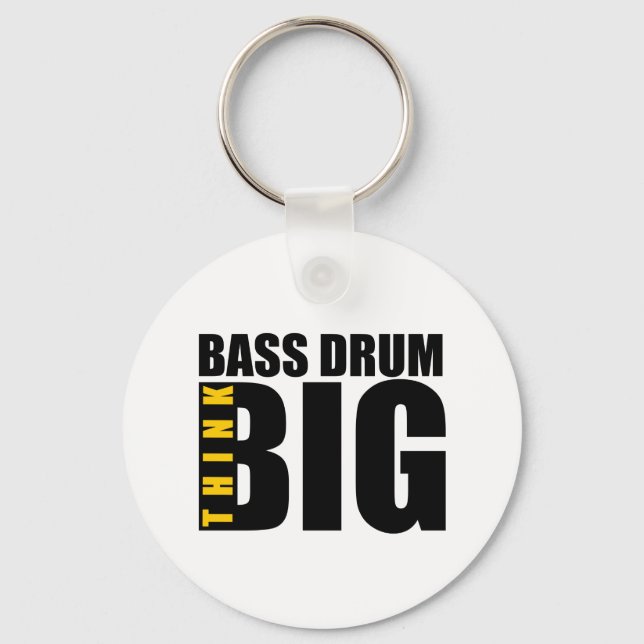 CHAVEIRO PENSE EM GRANDES DESIGNS DE MÚSICA BASS-DRUM (Frente)
