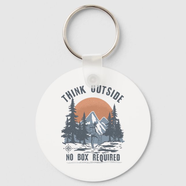Chaveiro Pense Fora Nenhuma Caixa Necessária Caminhada Dive (Frente)
