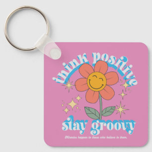 Chaveiro Pense no Slogan Positivo de Manutenção