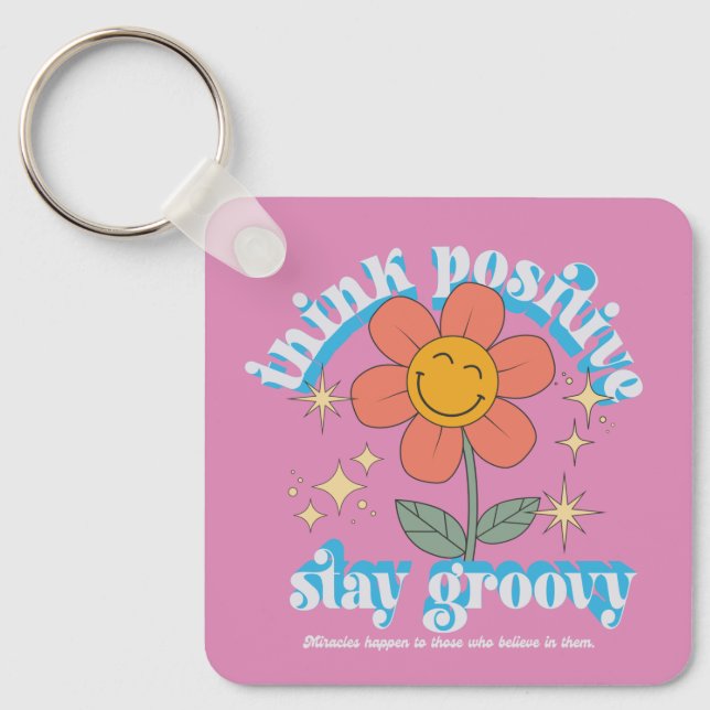 Chaveiro Pense no Slogan Positivo de Manutenção (Frente)