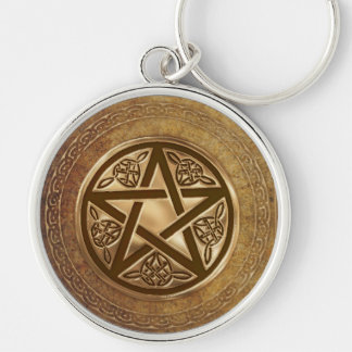 Chaveiro Pentacle do ouro & do couro